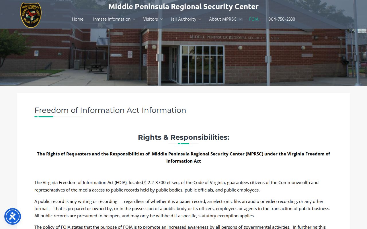 King and Queen County release record request through MPRSC